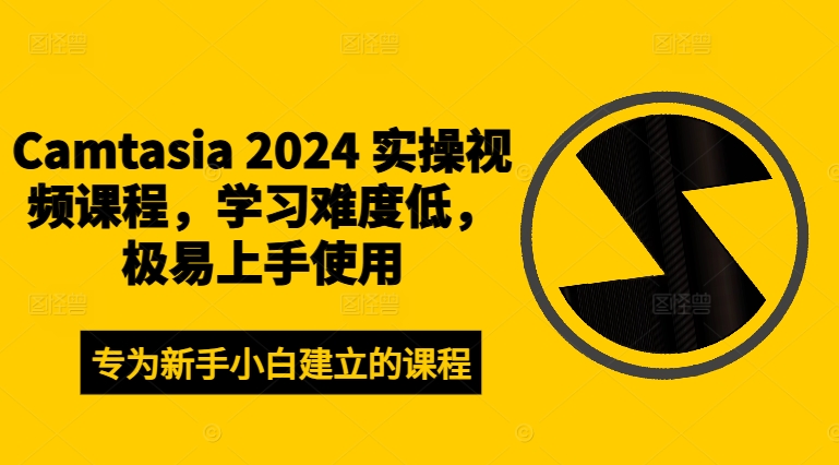 Camtasia 2024 实操视频课程，学习难度低，极易上手使用-私藏资源社