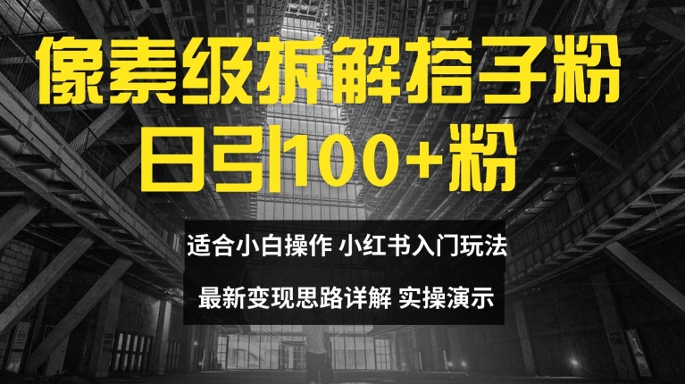 像素级拆解搭子粉，日引100+，小白看完可上手，最新变现思路详解【揭秘】-私藏资源社