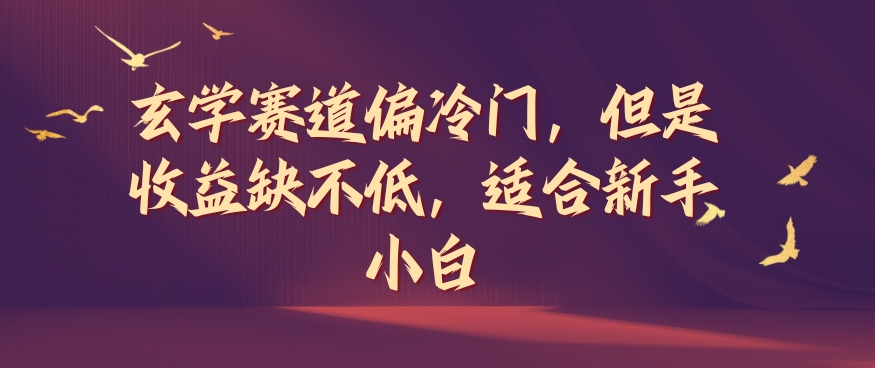 玄学赛道偏冷门，但是收益缺不低，适合新手小白【揭秘】-私藏资源社