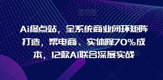 Ai终点站，全系统商业闭环矩阵打造，帮电商、实体降70%成本，12款Ai联合深度实战【0906更新】-私藏资源社