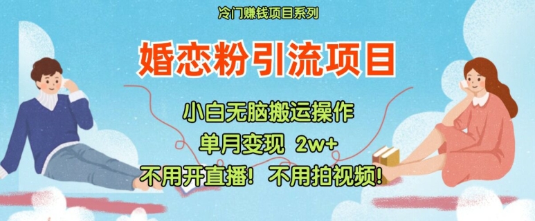 小红书婚恋粉引流，不用开直播，不用拍视频，不用做交付【揭秘】-私藏资源社