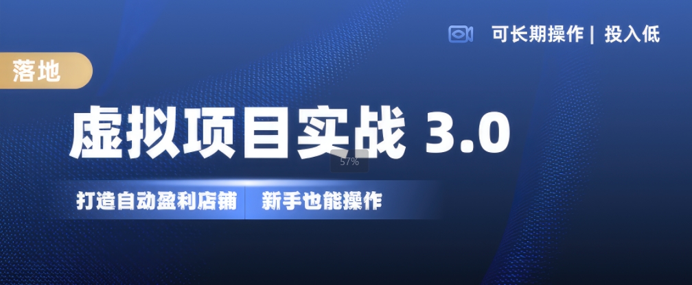 虚拟项目实战3.0，打造自动盈利店铺，可长期操作投入低，新手也能操作-私藏资源社