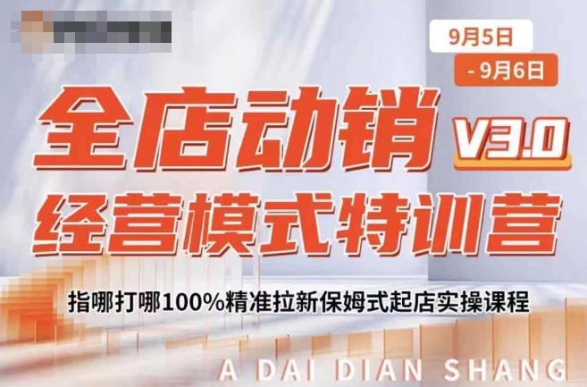 全店动销经营模式特训营，指哪打哪100%精准拉新保姆式起店实操课程-私藏资源社