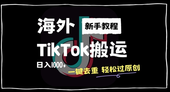 2024最新海外TikTok搬运玩法，一键去重轻松过原创，新手无经验也能日入1k【揭秘】-私藏资源社